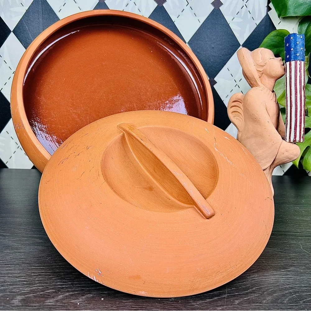 Large Terracotta Lidded‎ Casserole Studio Kitchen Pottery Luxe Bortner $ Bortner